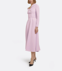 asymmetric midi dress with sculpted neckline – LAVILI