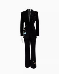 tailored pantsuit with floral sequin embroidery – LORVA