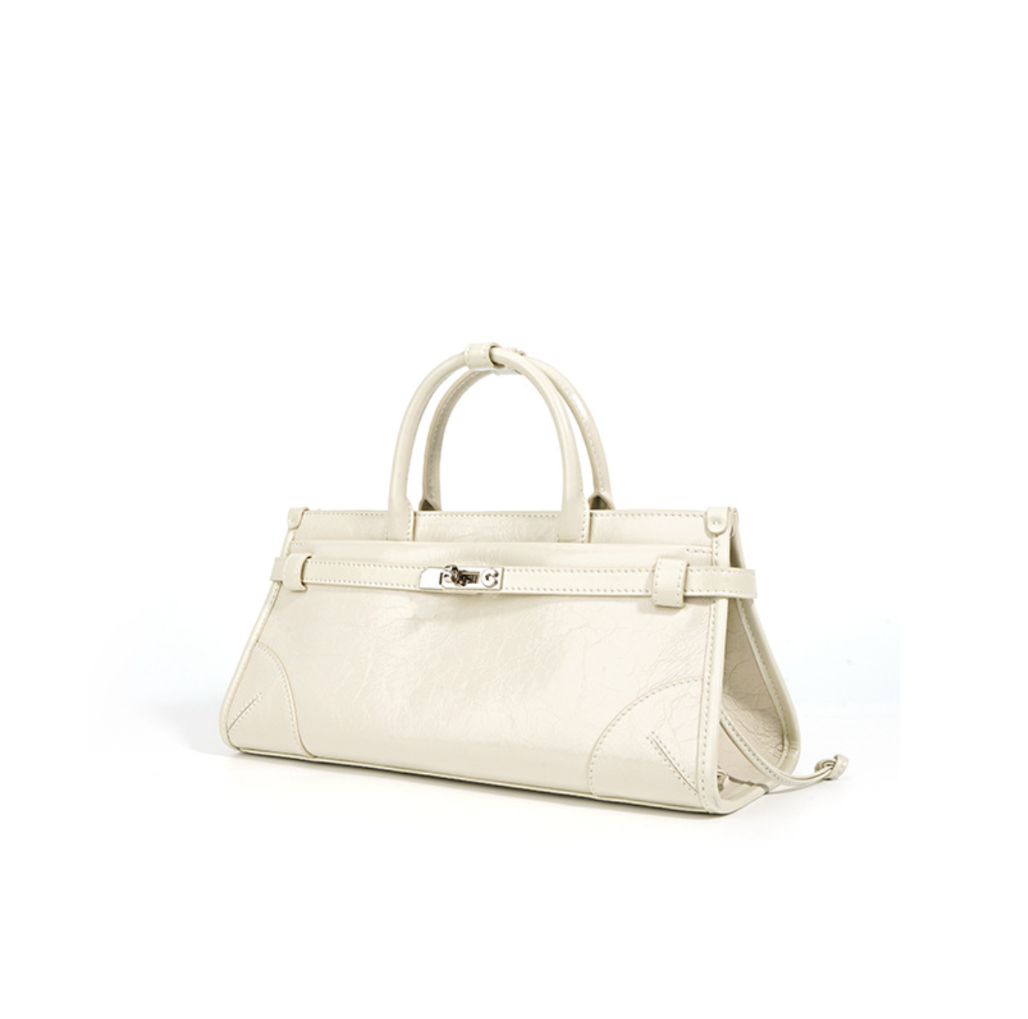 patent leather top-handle bag with belt strap – NOIZS