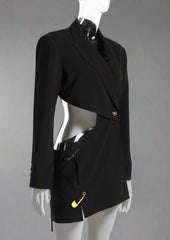 asymmetrical tailored blazer dress with pin detail - Abheera