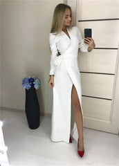 wrap-style gown with side slit – Sumavali