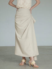 draped maxi skirt with side gather - Whan