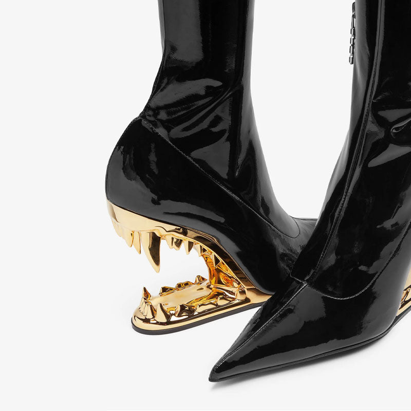 pointed-toe ankle boots with sculpted monster wedge - KOLEEN