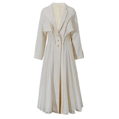 tailored longline coat dress in ivory – Edriesa