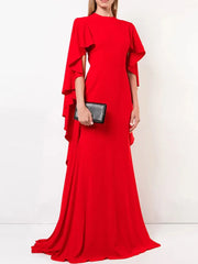ruffle-sleeve floor-length gown – Weiva