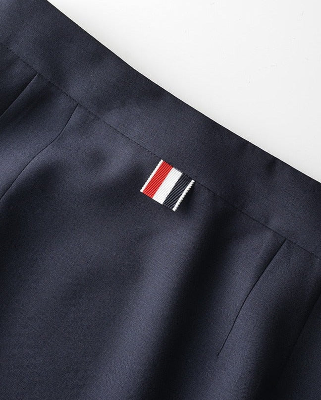 high-waist pencil skirt with side stripes - Adalgisa