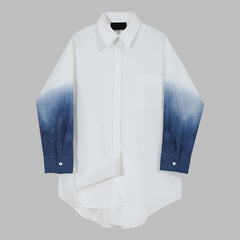 long-sleeve shirt with gradient dyed cuffs - Katariina
