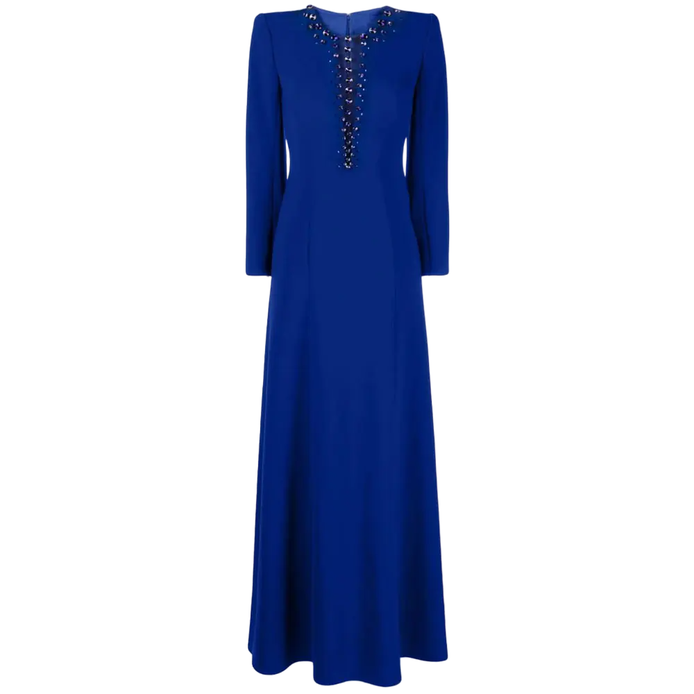 crystal-trim keyhole gown – Zikiya
