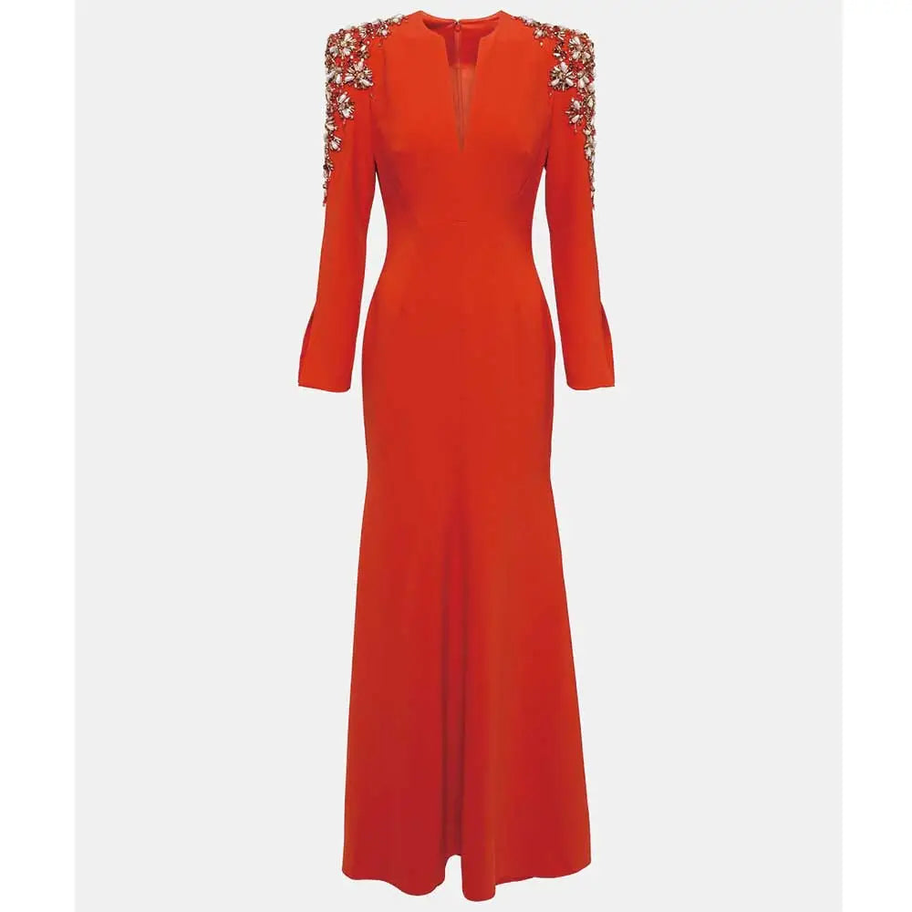 Sequined shoulder dress with long sleeves - Sukhjot