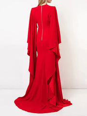 ruffle-sleeve floor-length gown – Weiva