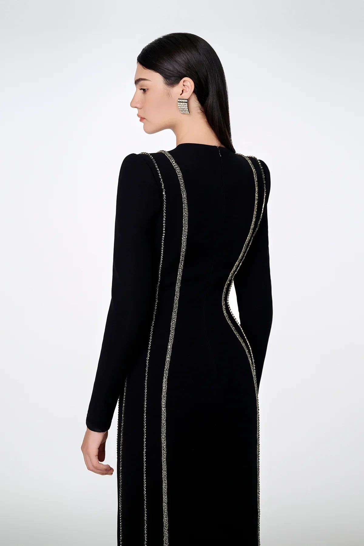 crystal-trim column gown – Zimal