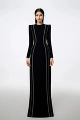 crystal-trim column gown – Zimal