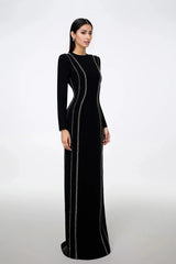 crystal-trim column gown – Zimal
