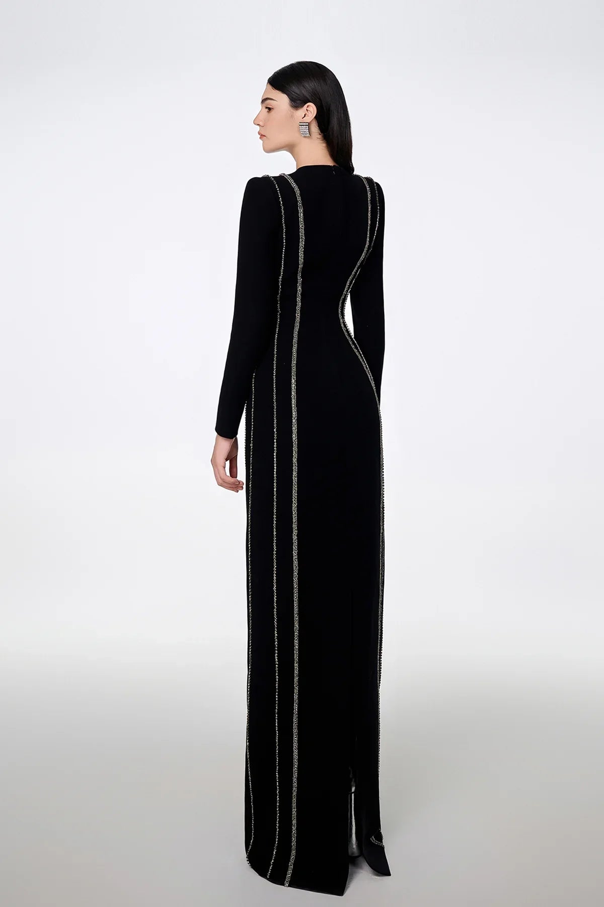 crystal-trim column gown – Zimal
