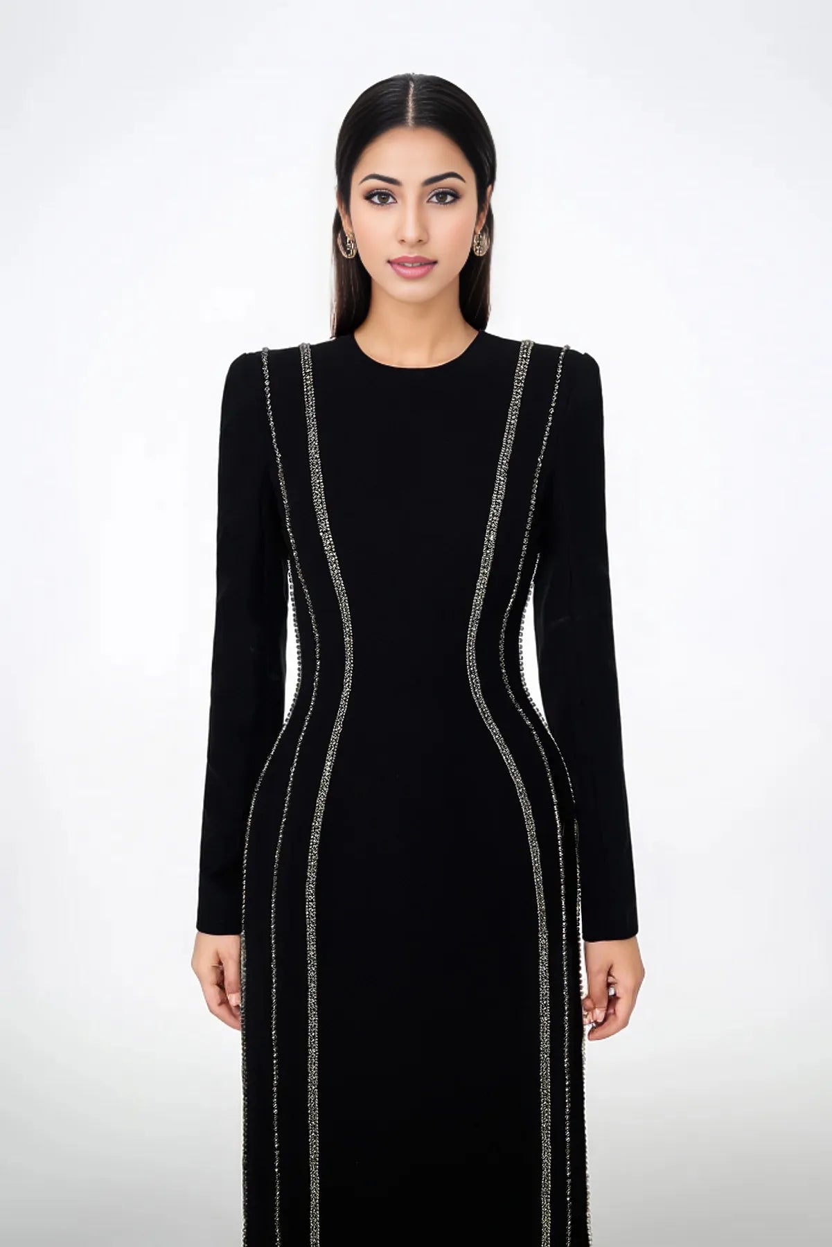crystal-trim column gown – Zimal