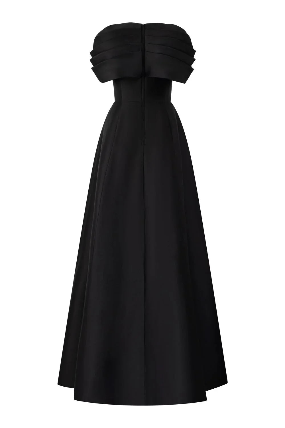 Cap-sleeve A-line dress with embellished neckline - NOIR