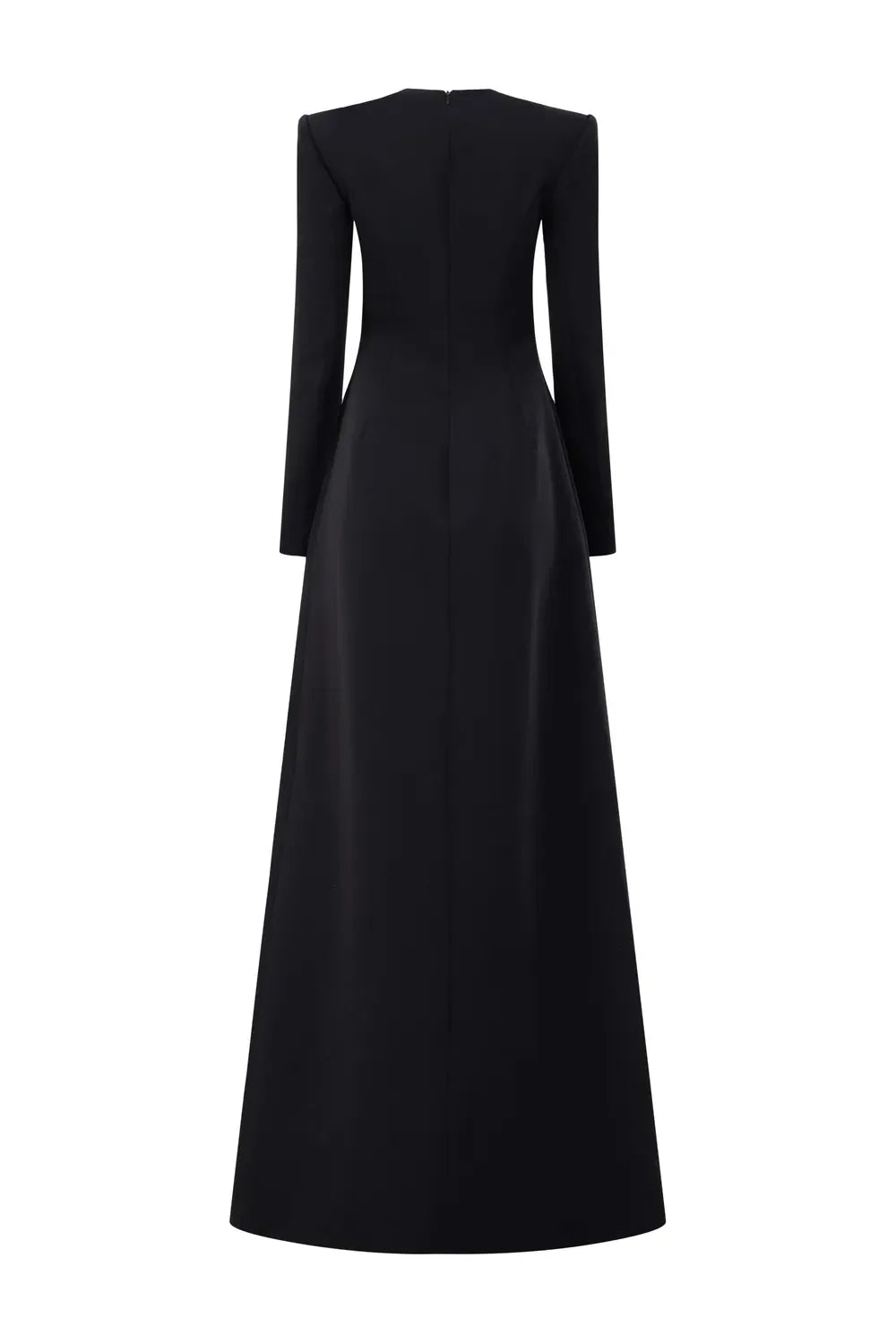 Long-Sleeve A-line Dress with Beaded Floral Accents - BLOSSOM