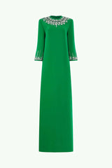 embellished crew-neck column gown – Rolaan