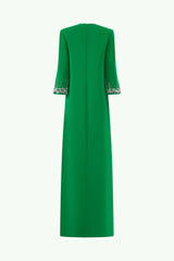 embellished crew-neck column gown – Rolaan