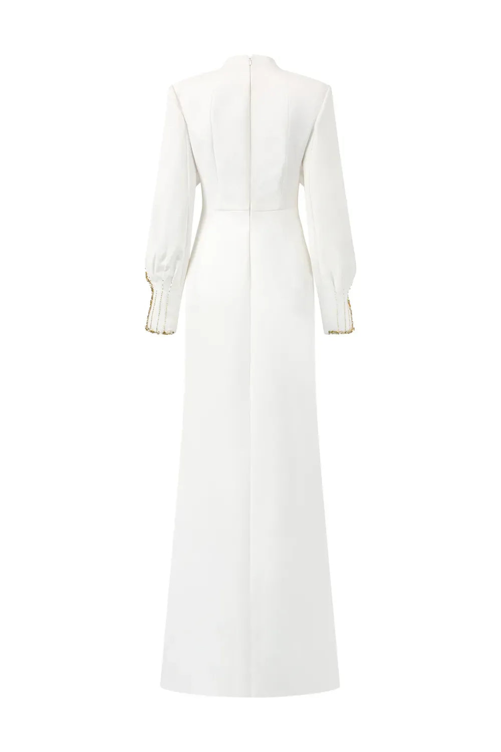 Long-Sleeve Column Dress with Embellished Cape - AURORA