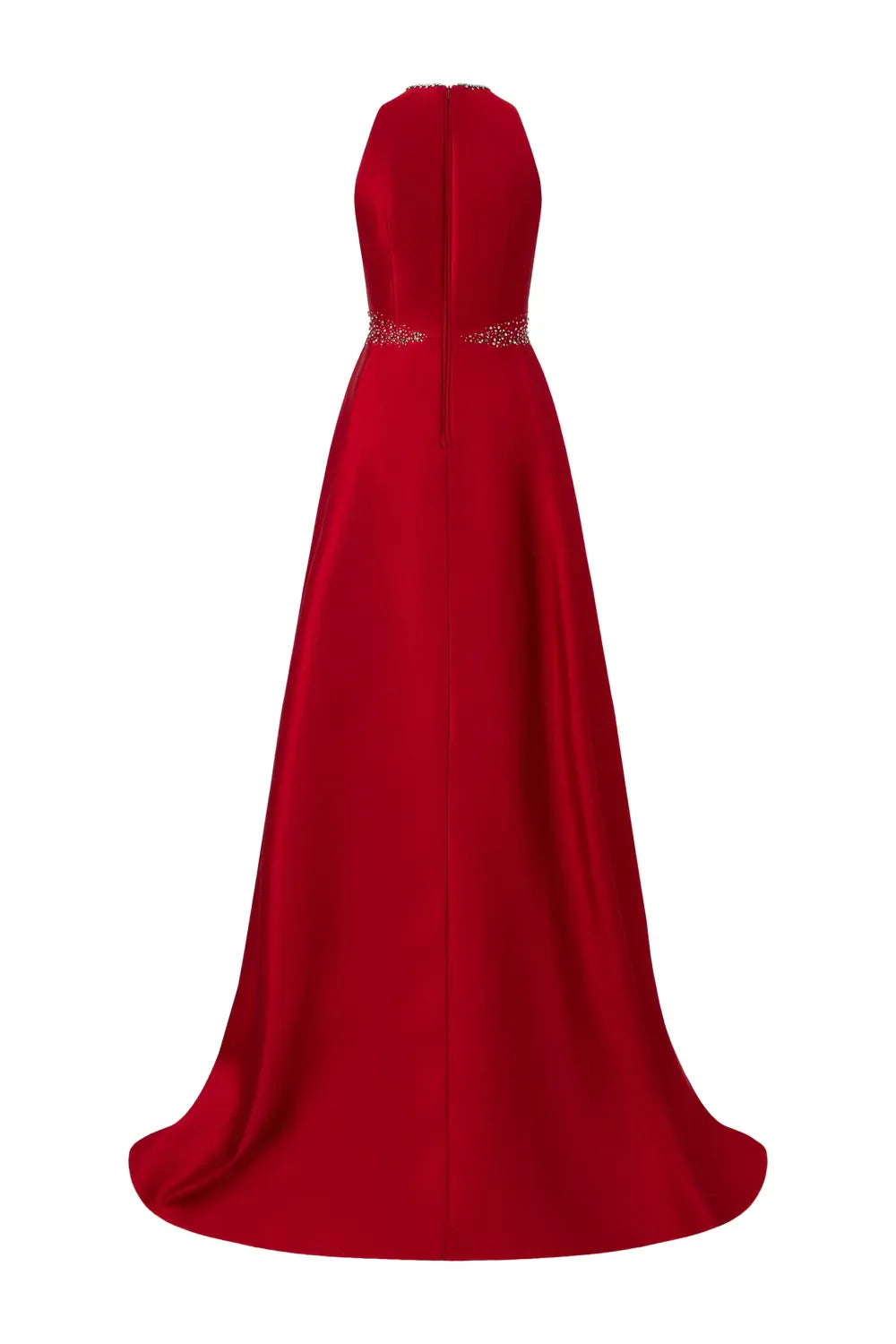 Plunging Halter Gown with Embellished Bodice - Susan