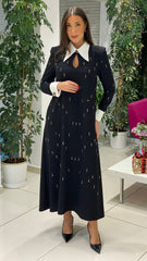 Sequin shirt-collar midi dress – Agel