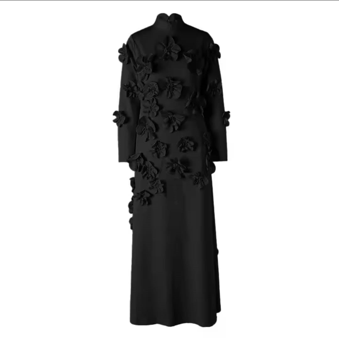 Long-sleeved mermaid dress with side pleats - Seran