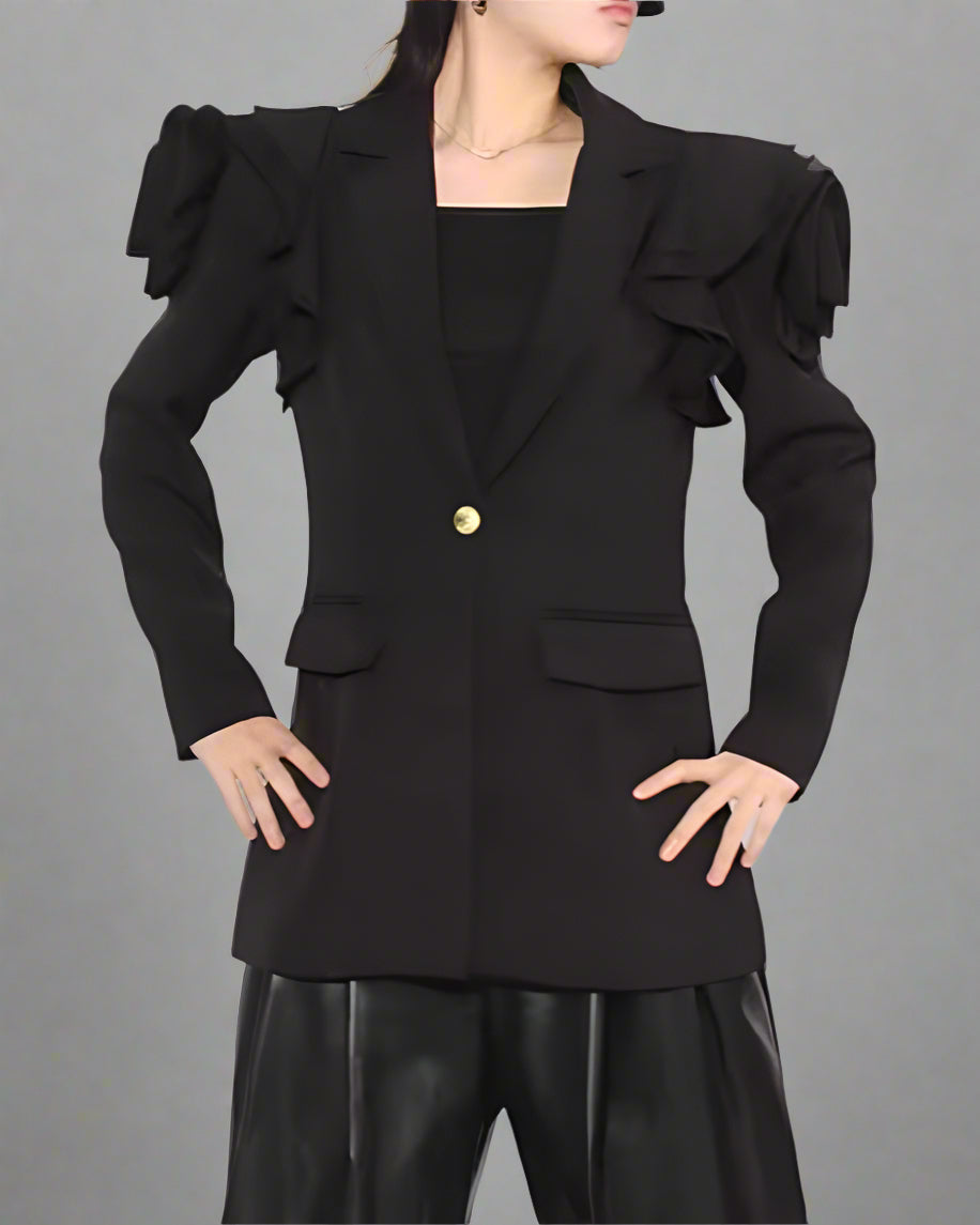 Ruffled shoulder blazer - Vutry