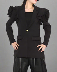 Ruffled shoulder blazer - Vutry