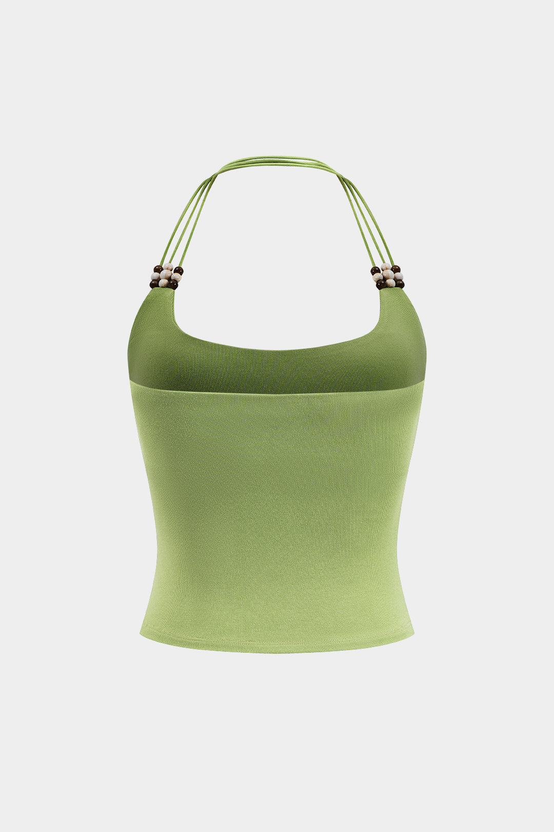 Beaded Halter Neck Backless Cami Top