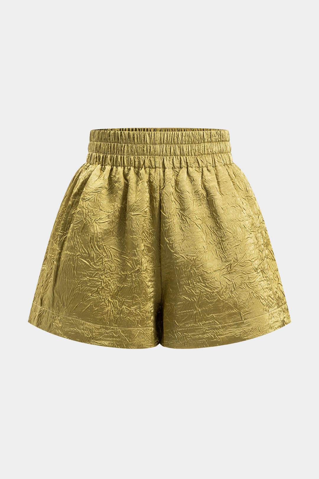Solid Textured Pleated Shorts