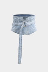 Denim Long Tail Waist Belt Corset