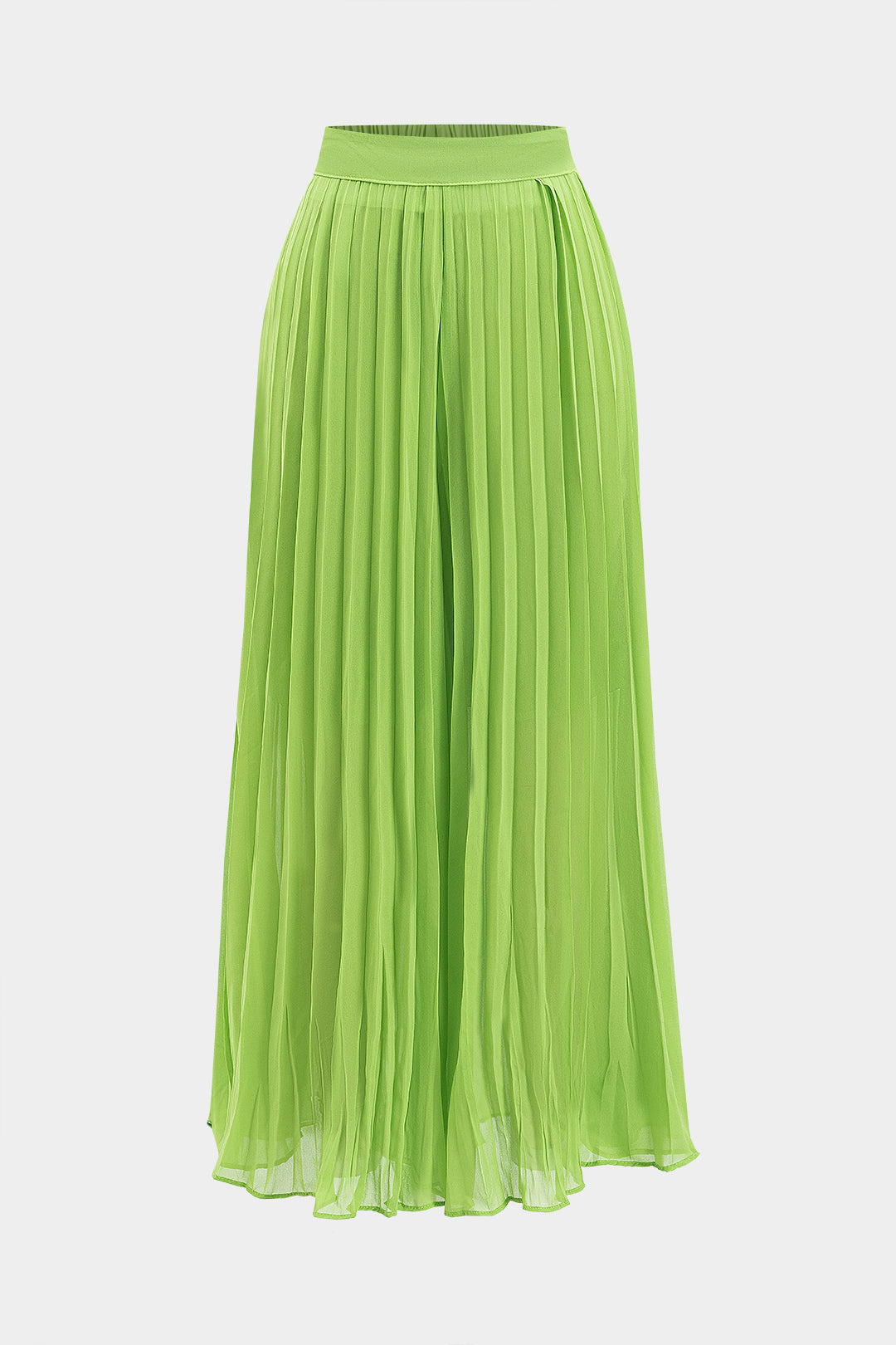 Chiffon Pleated Zipper Backless Mini Dress And Wide Leg Trousers Set