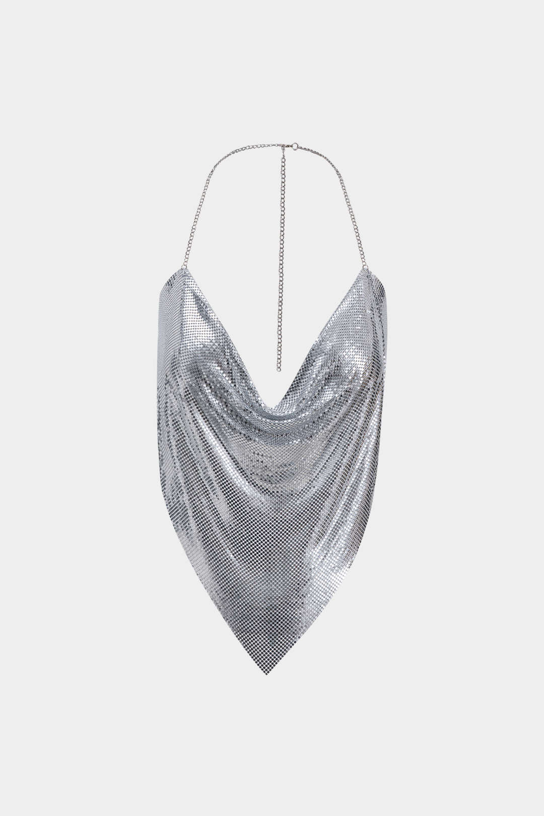 Metallic Chain Sequin Backless Cami Top