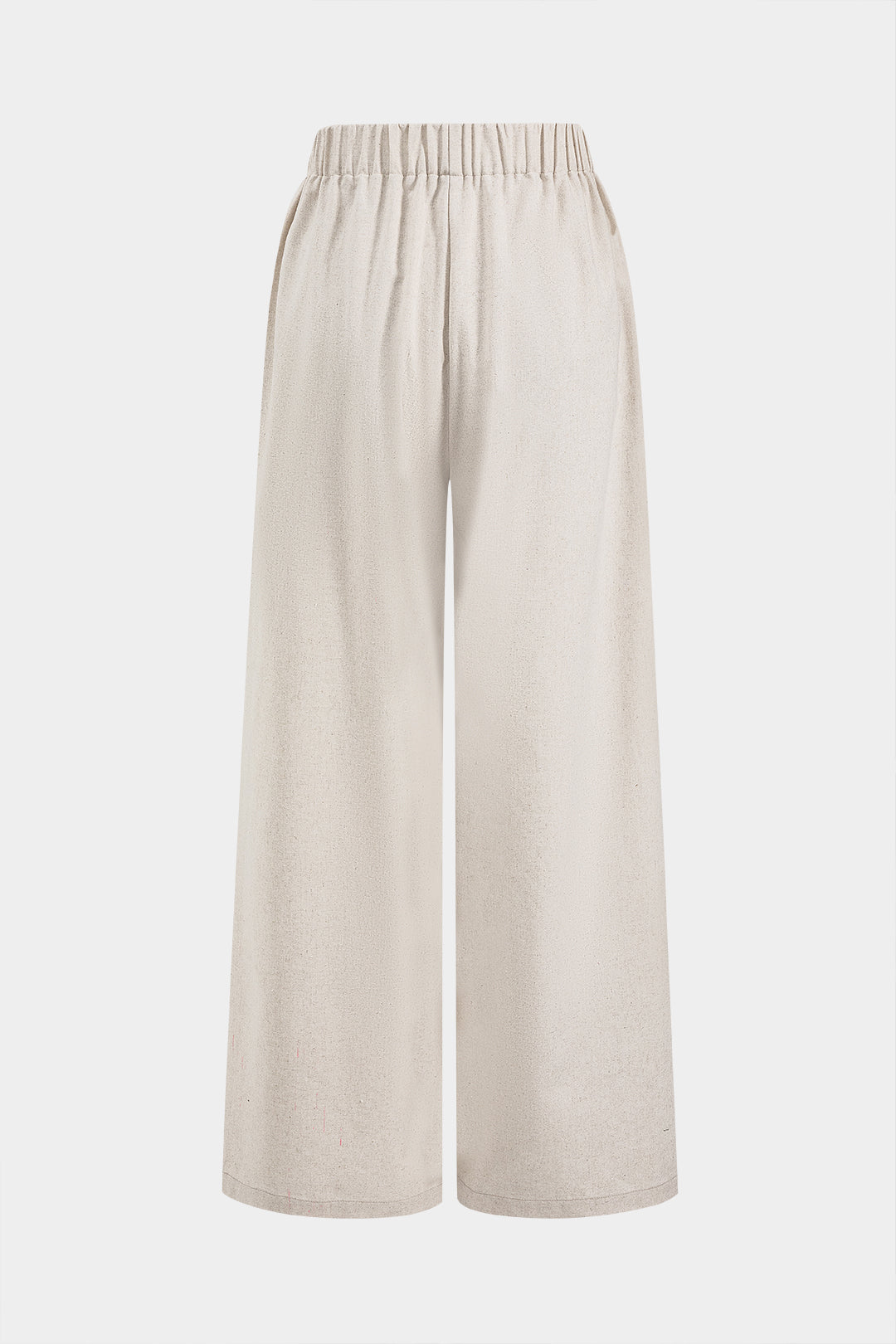 Linen Pleated Pocket Wide Leg Trousers