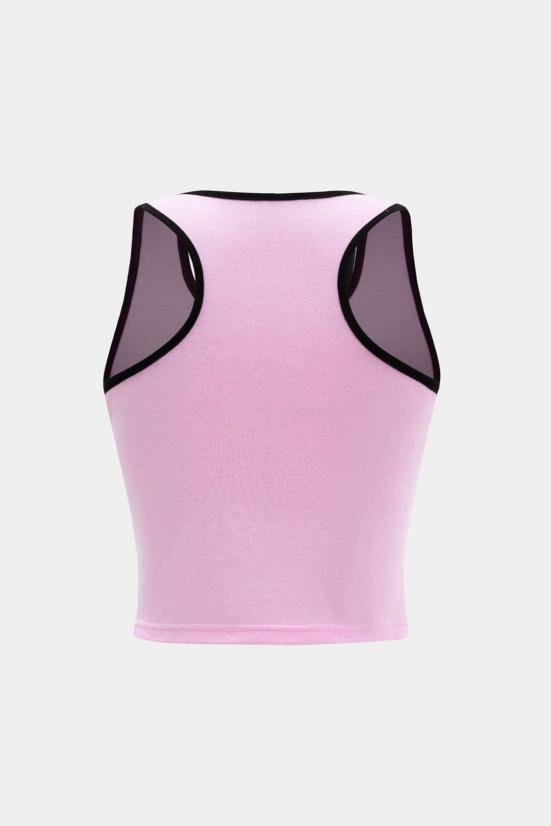 Letter Print Contrast Crop Tank Top