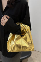 Metallic Wrinkled Tote Bag
