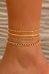 4pc Chain Anklet Set