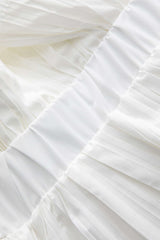 Pleated Ruffle Button Short-Sleeve Shirt