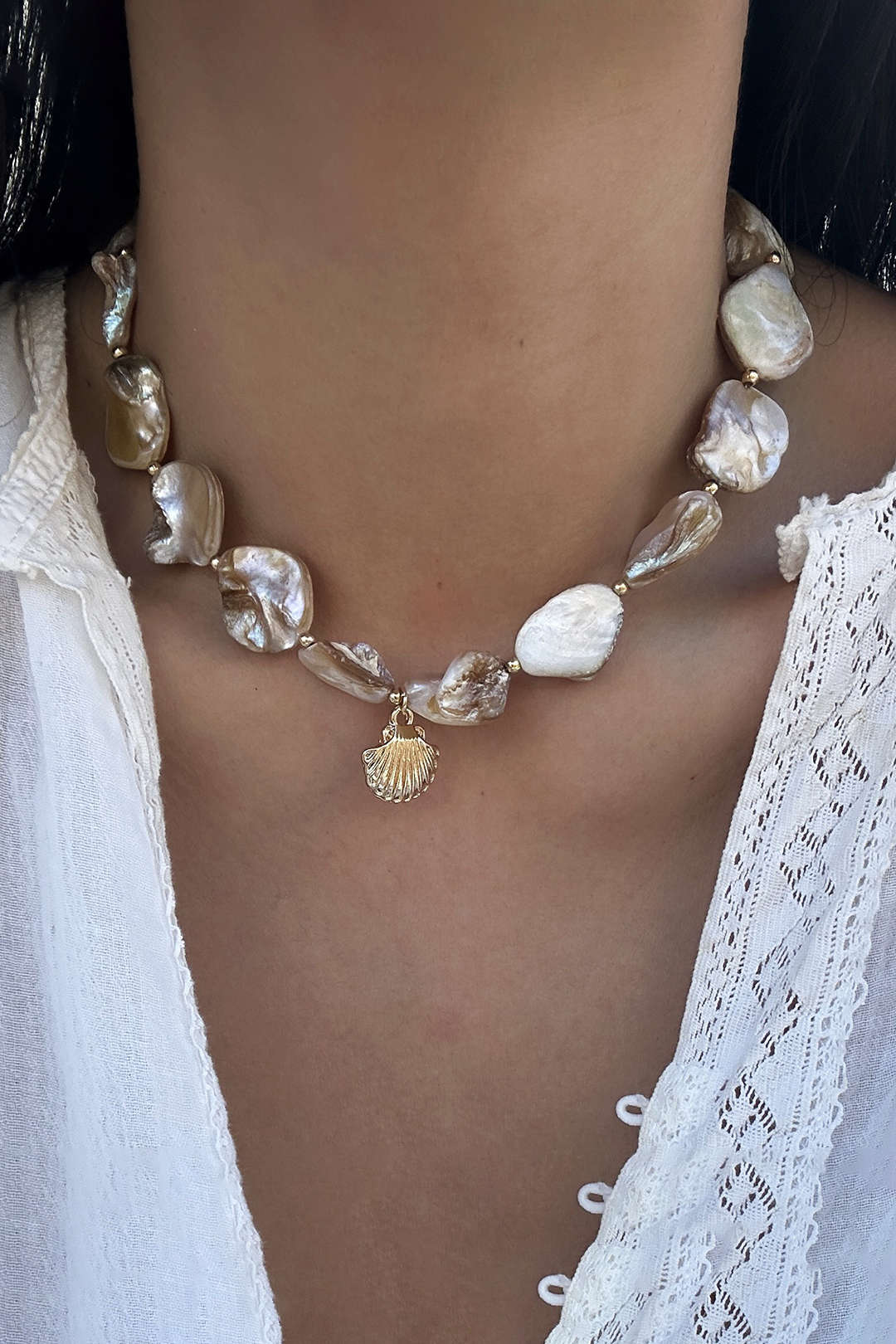 Irregular Shell Starfish Necklace