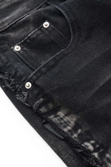 Denim Faded Wide Leg Pocket Jeans
