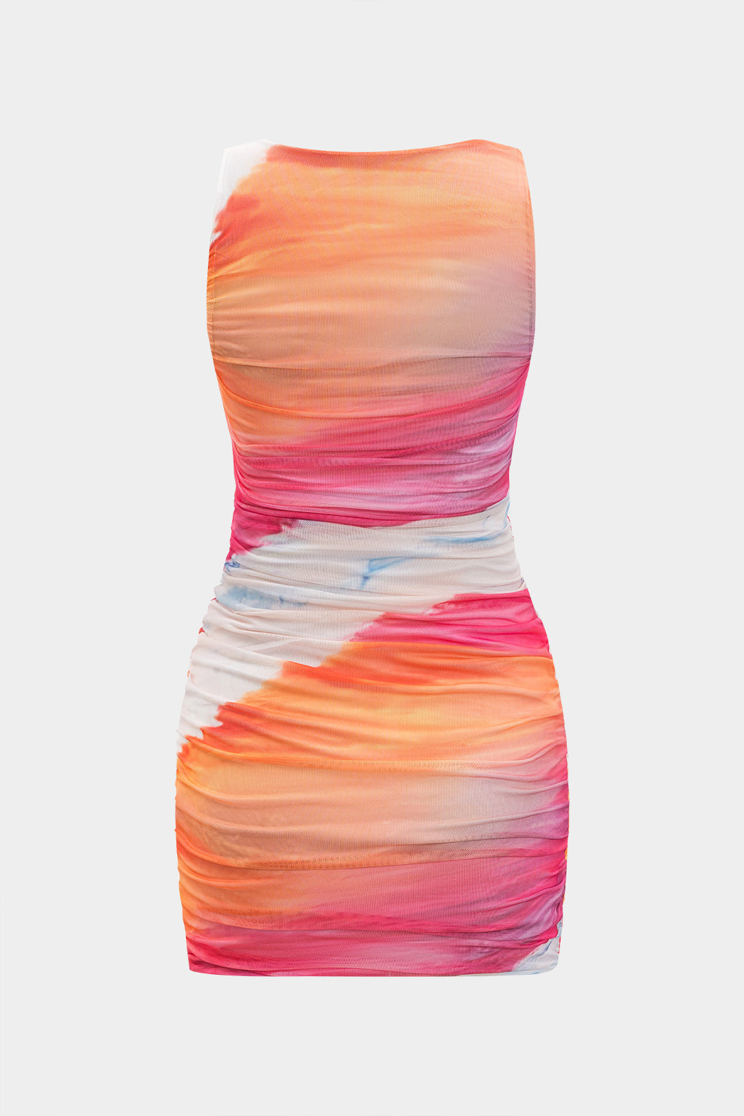 Abstract Ombre Print Sleeveless Mini Dress