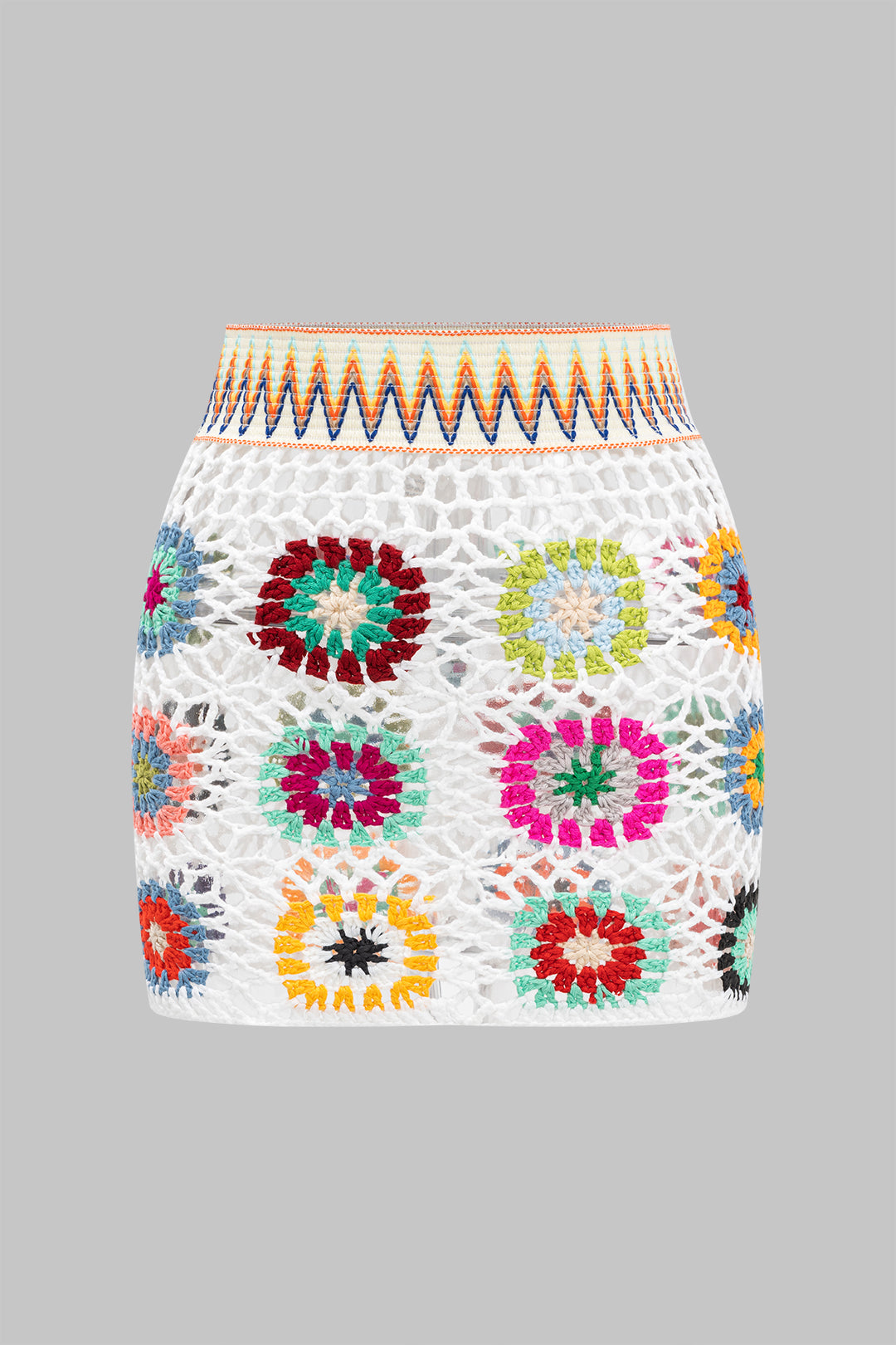 Knit Contrast Cut Out Skirt