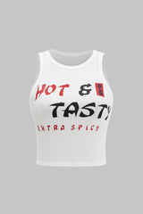 Letter Print Sleeveless Tank Top