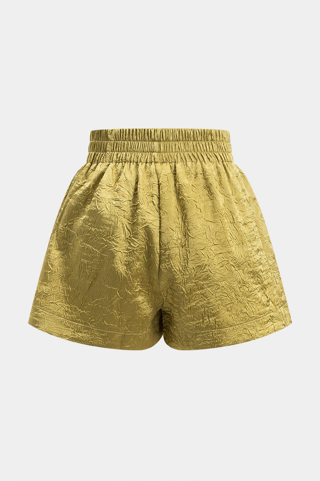 Solid Textured Pleated Shorts