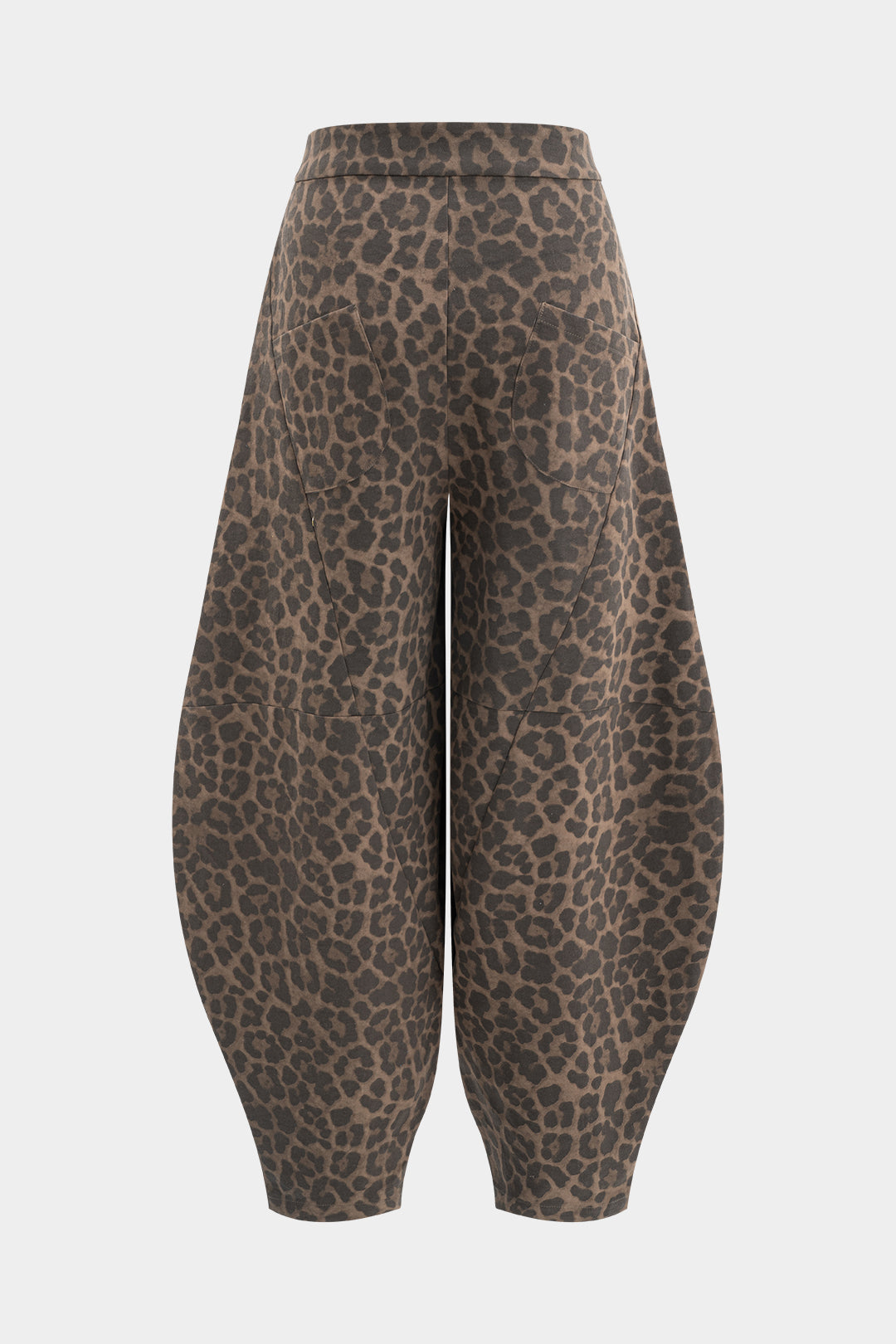 Leopard Print Denim Wide Leg Pants