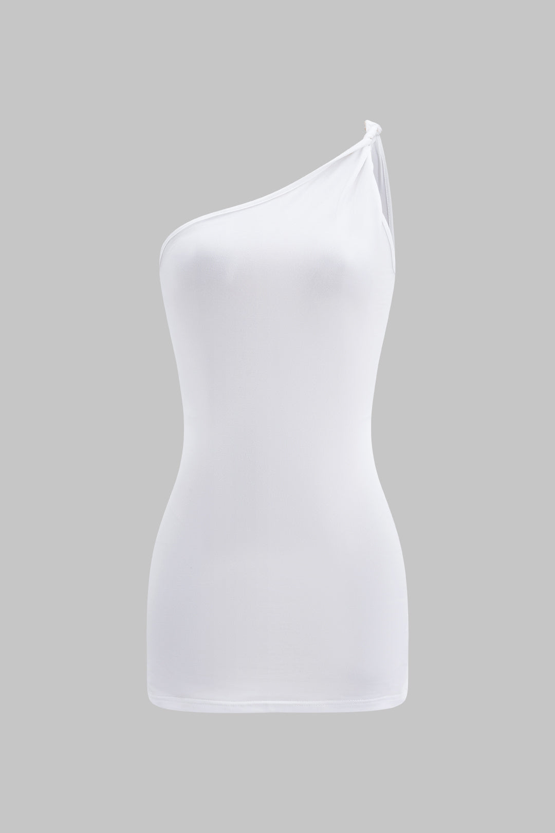 Twist Knot One Shoulder Mini Dress