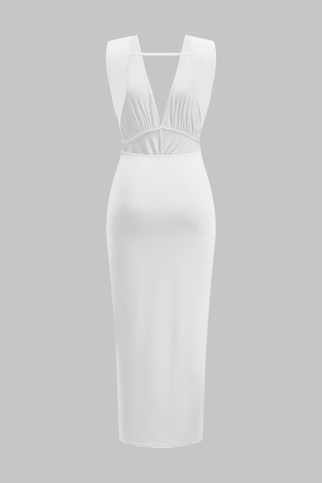 Ruched Twist Knot Backless Sleeveless Midi Dress