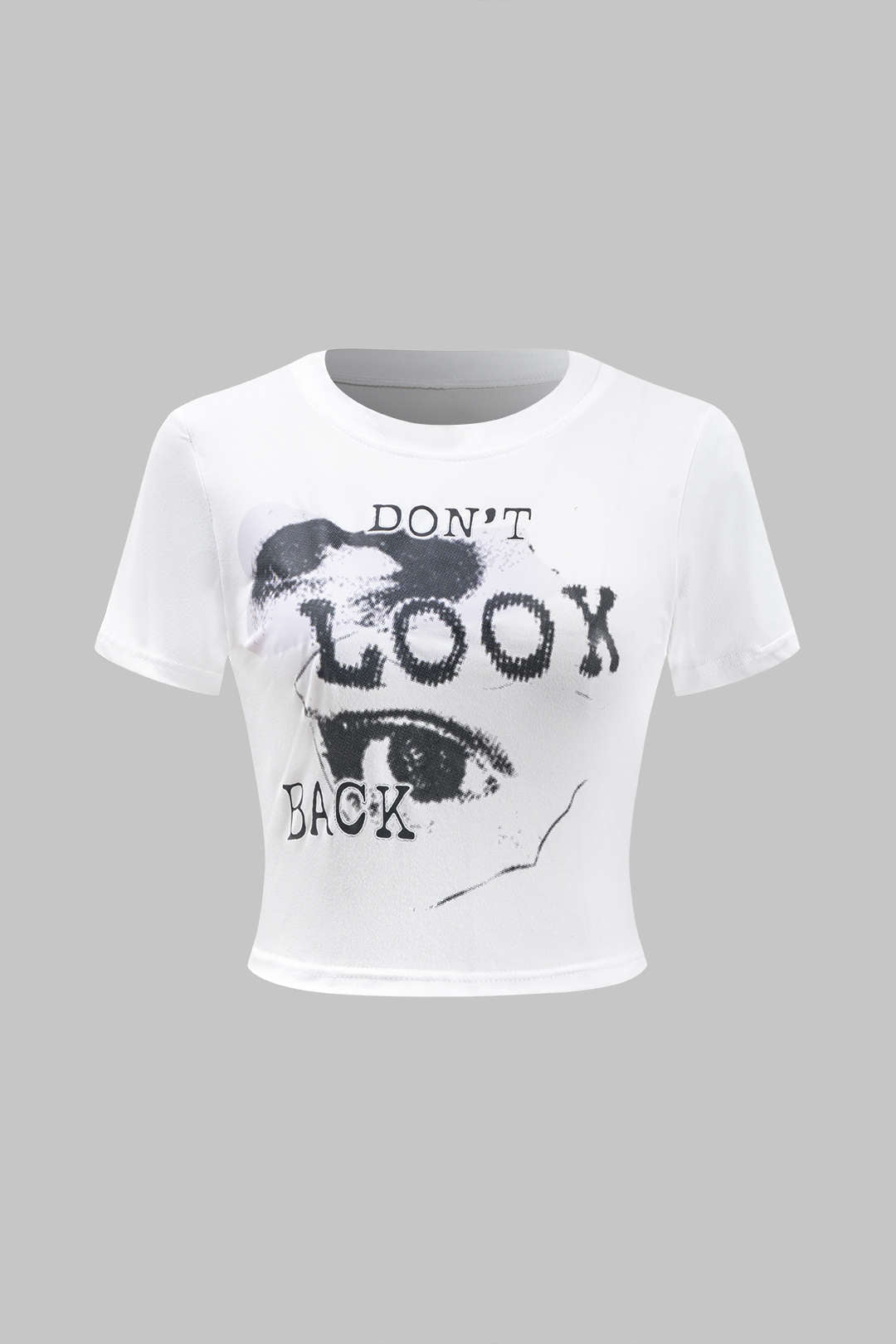 Abstract Print Ruched Short Sleeve T-shirt