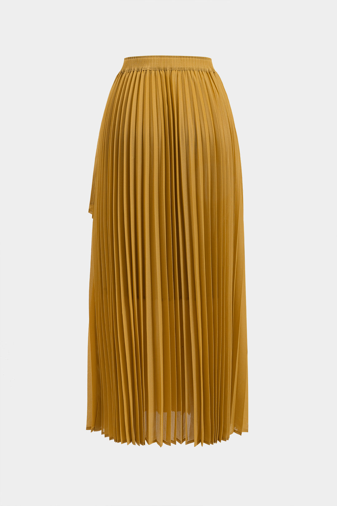 Tie Front Long Sleeve Top And Pleated Skirt Set